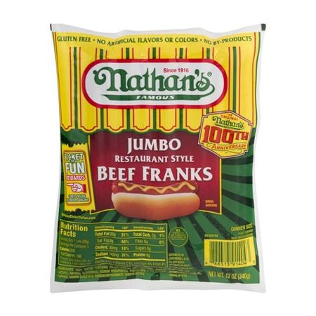 Nathan's Jumbo Restaurant Style Beef Franks 5 Count