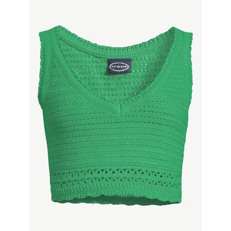 Scoop Women's Crochet Sleeveless Crop Top - Walmart.com