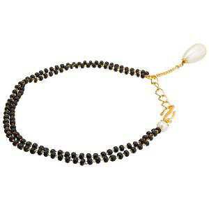 Gold Finish Black Beads Bracelet By Luxor Jewellery | Bracelets - HomeShop18
