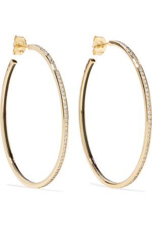 Alison Lou | Medium Linear 14-karat gold and enamel diamond earrings | NET-A-PORTER.COM
