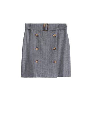 MANGO Herringbone buttons skirt