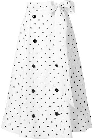 Lisa Marie Fernandez | Diana embroidered polka-dot linen midi skirt | NET-A-PORTER.COM