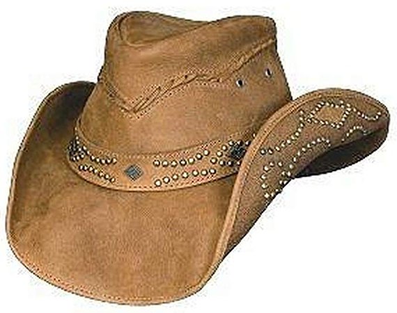 Bullhide Women's Hidden Pleasure Leather Hat Honey Medium at Amazon Women’s Clothing store: Cowboy Hats