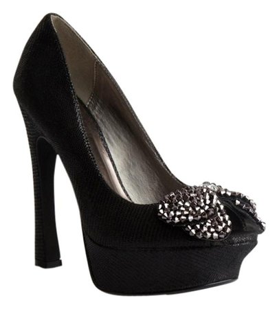 *clipped by @luci-her* Allure Bridals Black Beaded Platforms Size US 10 Regular (M, B) - Tradesy