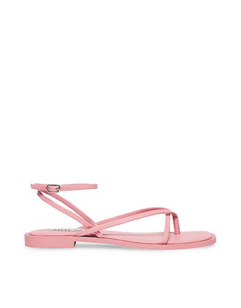 Steve Madden Agree strappy flat sandals in pink | ASOS