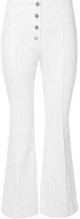 Cropped High-rise Flared Jeans - White
