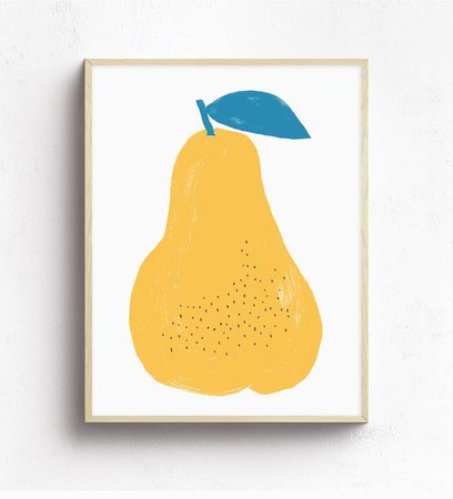 Pear print pear wall decor fruit print art print pear | Etsy