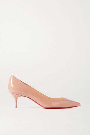 Kate 55 Patent-leather Pumps - Beige