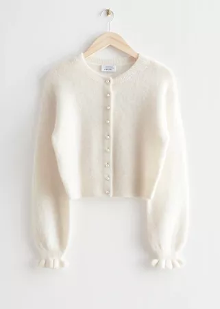 Frill Cuff Knit Cardigan - Cream - Cardigans - & Other Stories US