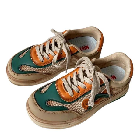 orange and teal shoe