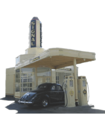 1950s gas station backdrop