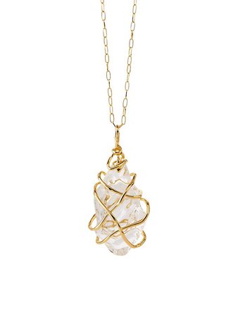 Shop Alexis Bittar Twisted 14K Gold-Plated & Lucite Large Pendant Necklace | Saks Fifth Avenue