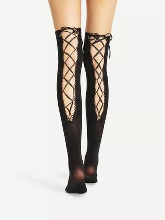Lace Up Over The Knee Socks | SHEIN USA