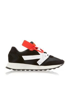 Off-White c/o Virgil Abloh Color-Block Suede And Faille Sneakers