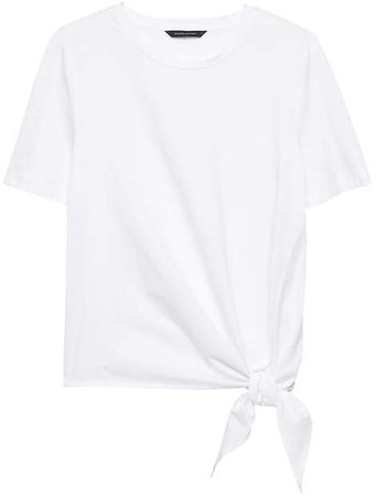 SUPIMA® Cotton Tie-Front T-Shirt