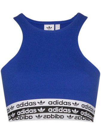 Blue Adidas Logo Band Sports-bra | Farfetch.com