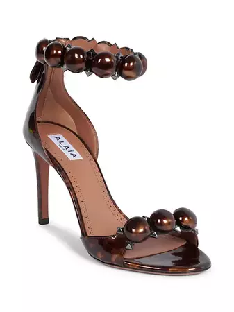 Shop Alaïa La Bombe 90MM Patent Leather Sandals | Saks Fifth Avenue