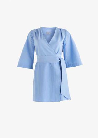 Mary-H-Wrap dress kimono in blue by CoCo VeVe
