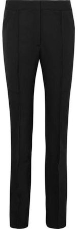 Wool Slim-leg Pants - Black