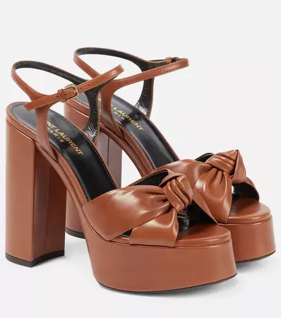 Saint Laurent - Bianca leather platform sandals | Mytheresa