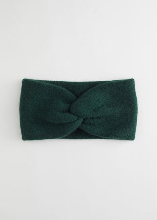 Cashmere Twist Knot Headband - Dark Green - Headbands - & Other Stories