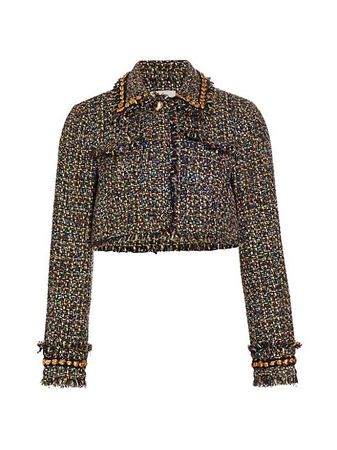 Shop Cinq à Sept Odette Tweed Crop Jacket | Saks Fifth Avenue