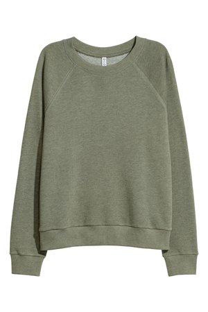 Sweatshirt - Khaki green - Ladies | H&M US