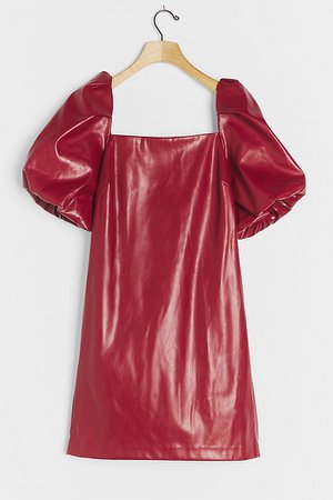Greer Faux Leather Mini Dress | Anthropologie