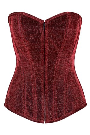 *clipped by @luci-her* Lavish Premium Red Glitter Front Zipper Corset | Atomic Jane Clothing