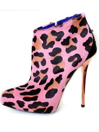 pink leopard booties -StellaHues