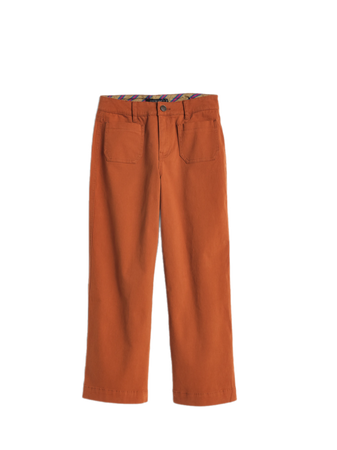 high waist orange pants trousers