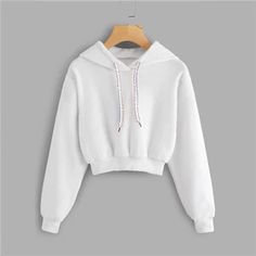 white crop hoodie