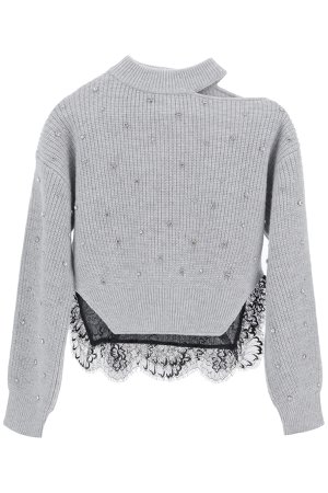 self-portrait Sweater With Crystals
