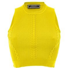 knitted yellow crop top