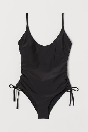Padded-cup Swimsuit - Black