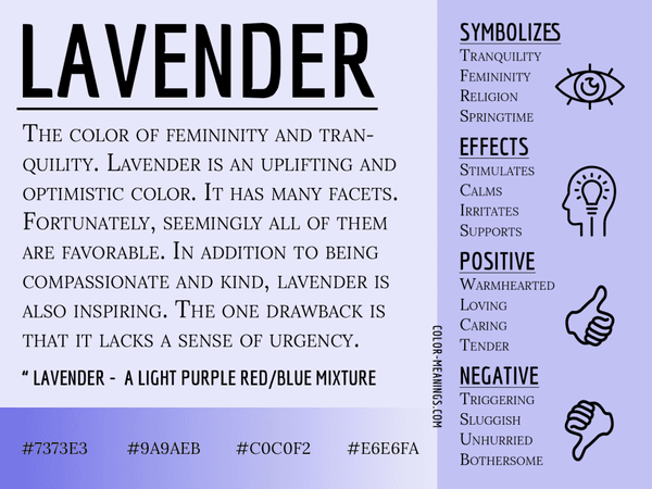 Lavender Color Meaning - The Color Lavender Symbolizes Femininity and Tranquility