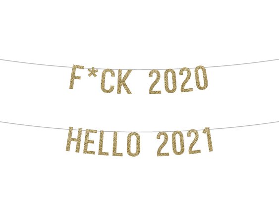 FCK 2020 HELLO 2021 Glitter Banner New Years Eve Decor. | Etsy