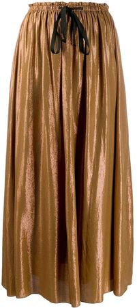 metallic high-rise skirt