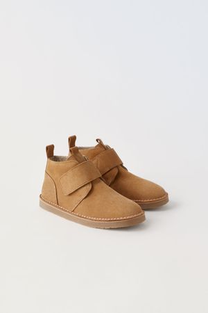 SPLIT LEATHER ANKLE BOOTS - Brown | ZARA United States