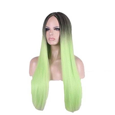 Black to Green Ombre WIg