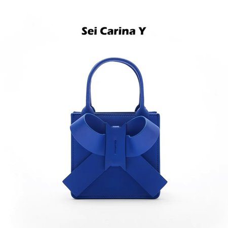Sei Carina Y crocodile pattern mini bow handbag original design fashion small square bag hand bag