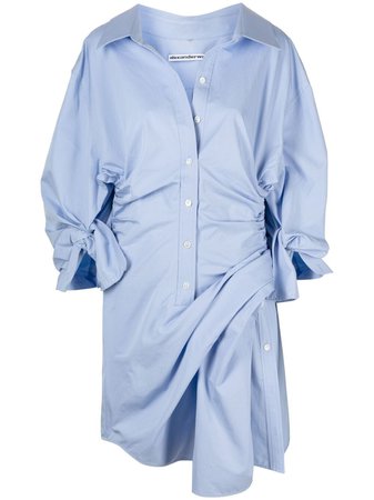 Alexander Wang Asymmetric ruched-detail Shirt Dress - Farfetch