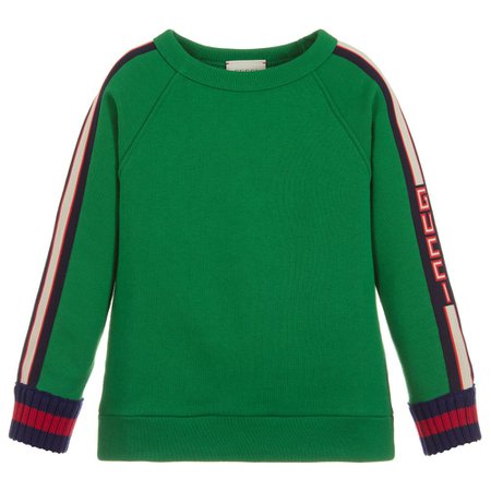 Gucci - Boys Green Cotton Sweatshirt | Childrensalon