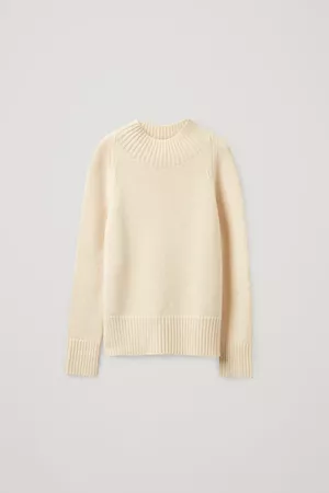 CASHMERE CHUNKY ROLL-NECK JUMPER - Beige - Jumper - COS AT