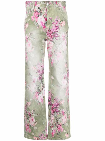 Blumarine floral wide-leg trousers
