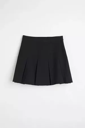Pleated Twill Skirt - Black - Ladies | H&M CA