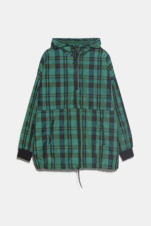 PLAID HOODED JACKET - NEW IN-WOMAN | ZARA United States green