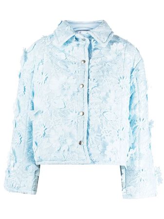 Collina Strada floral-appliqué Buttoned Fitted Jacket