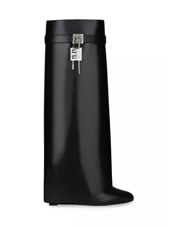 Shop Givenchy Shark Lock Boots Wide Fit in Leather | Saks Fifth Avenue