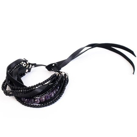 Bracelets | Shop Women's Black Silver Round Bracelet at Fashiontage | 8#551